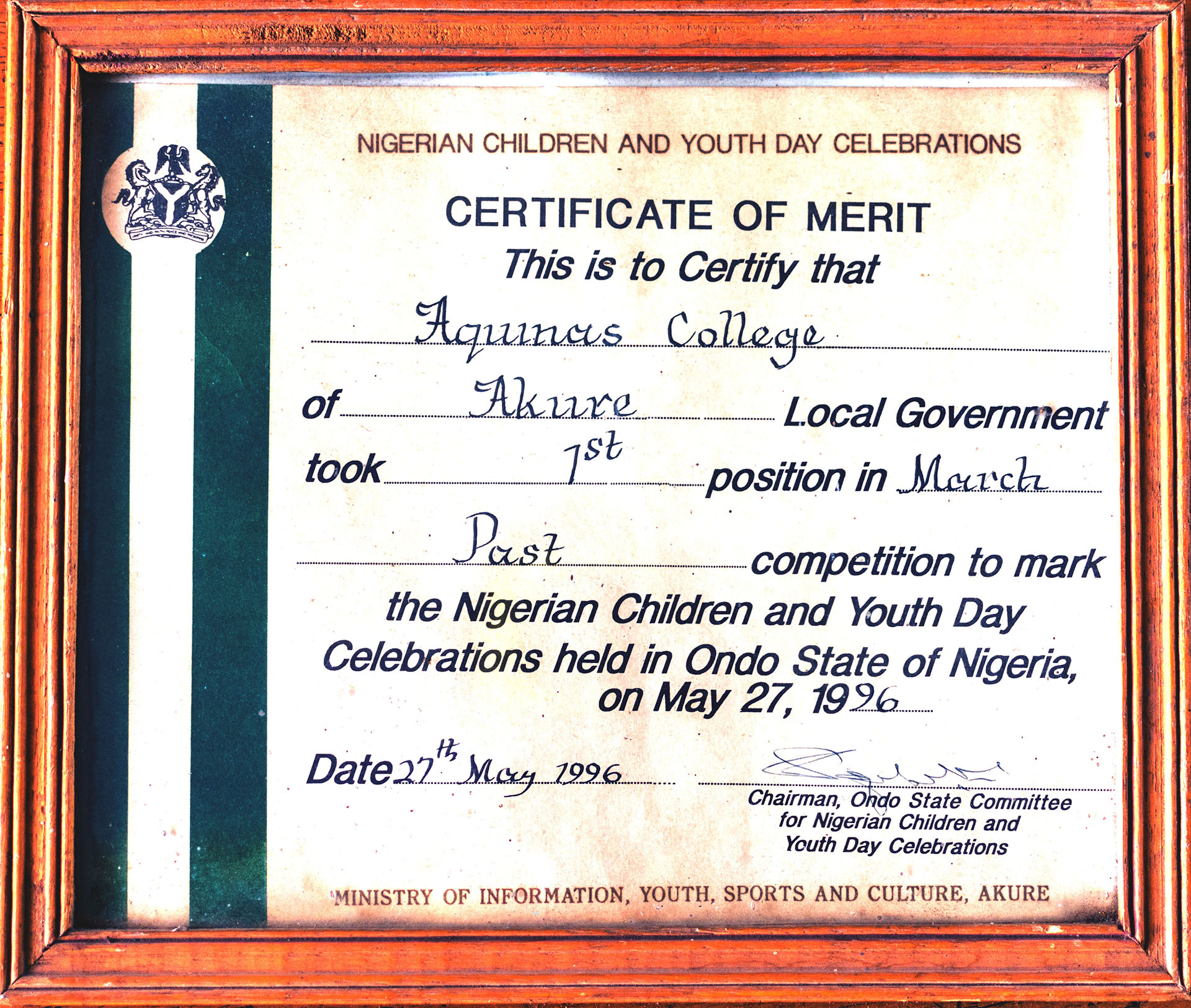 Past Awards and Trophies of Aquinas College Akure.