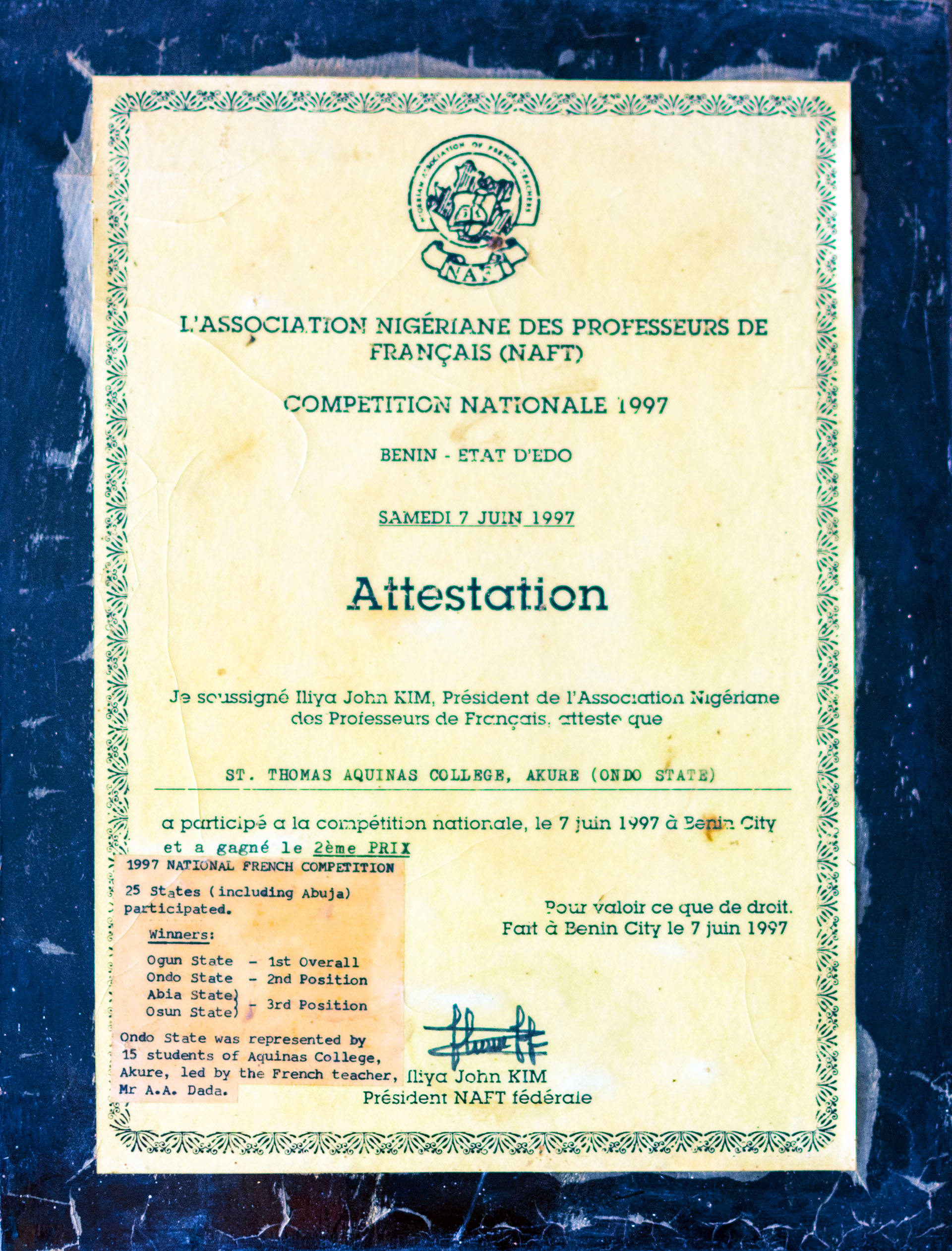 Past Awards and Trophies of Aquinas College Akure.